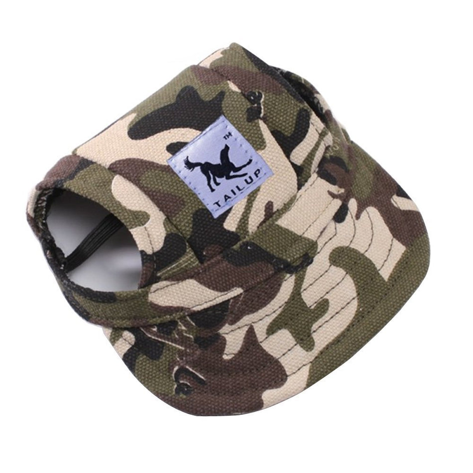 BBEART® Dog Hat,Dog Sunscreen Hat Baseball Cap Outdoor Sports Hat with Ear Holes and Chin Strap Adjustable Hat for Small and Medium Dog (L, Camouflage)