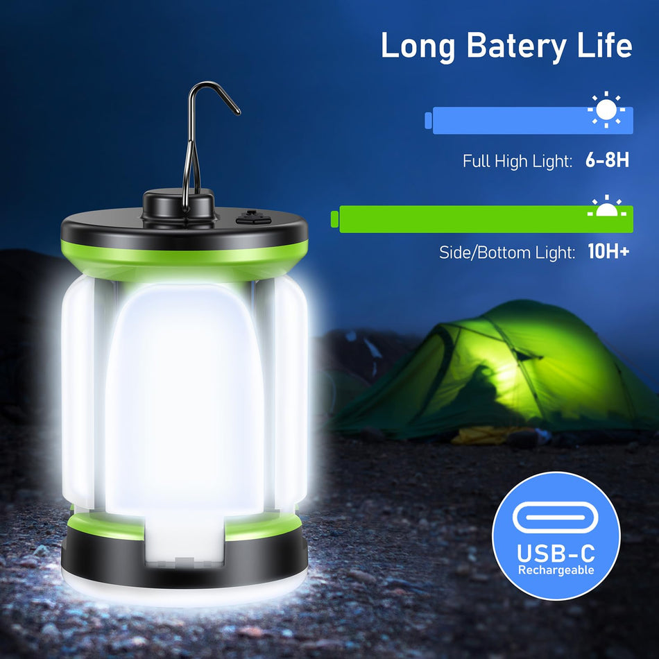 Camping Lantern Rechargeable, Blukar Super Bright LED Camping Lights Lamp with 7 Light Modes, Waterproof & Portable Outdoor Tent Light ,10+ Hrs Battery Life for Camping, Emergency, Fishing etc.