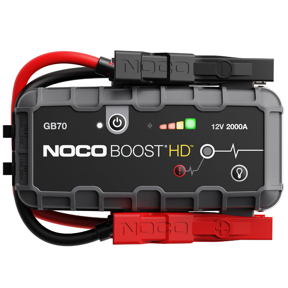 NOCO Boost HD GB70 2000A 12V UltraSafe Lithium Jump Starter Box, Car Battery Booster, Jump Start Pack, Portable Power Bank Charger, and Jumper Cable Leads for up to 8L Petrol and 6L Diesel Engines